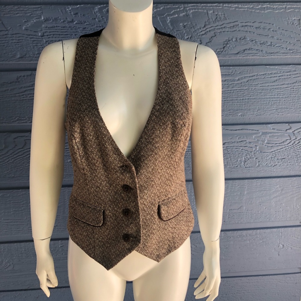 Brown Herringbone Vest